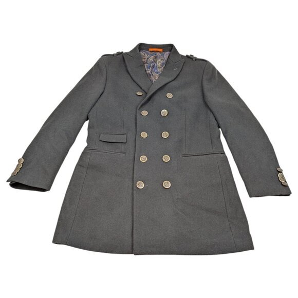 Tallia Men’s Olive Green‎ Wool Pea Coat Size Medium - Picture 1 of 16